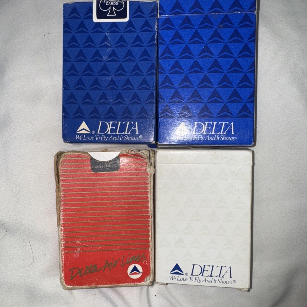 Vintage Lot Of 4 Delta Airlines Playing Cards - Picture 2 of 4